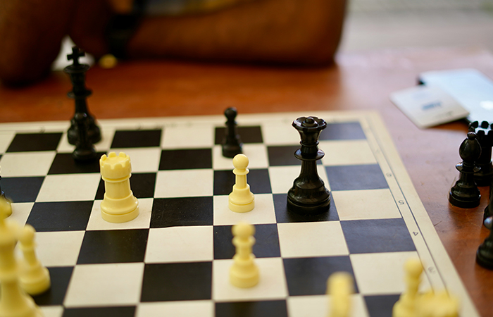 chess pieces on the board