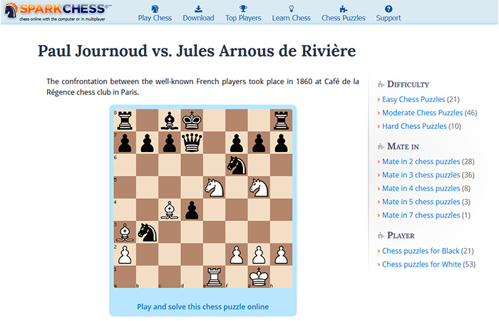 free chess puzzles SparkChess